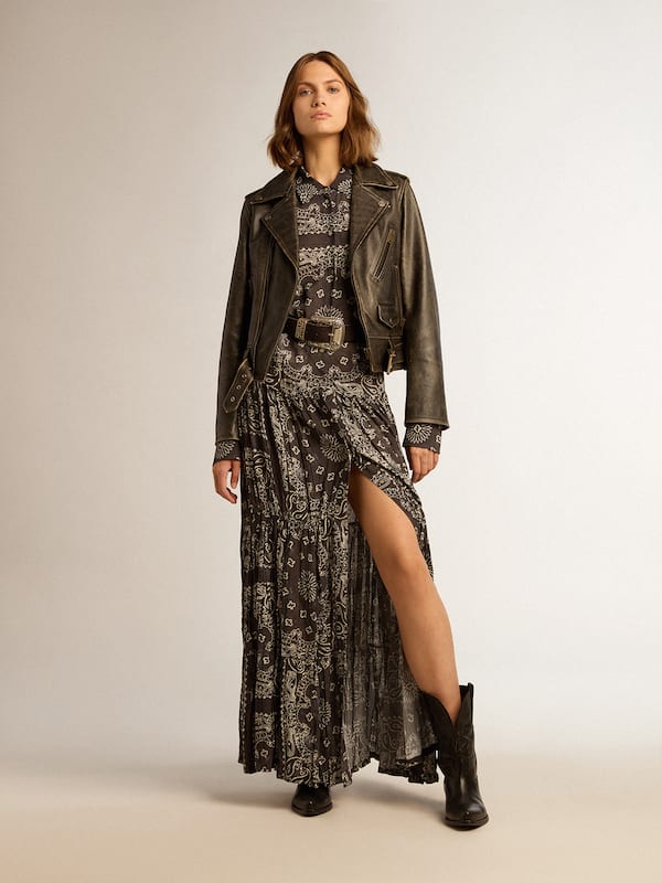 Golden Goose - Anthracite-gray shirt dress with paisley print in 
