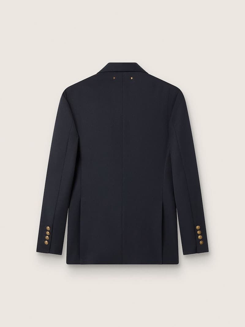 Golden Goose - Blazer doppiopetto da donna color blu scuro in 