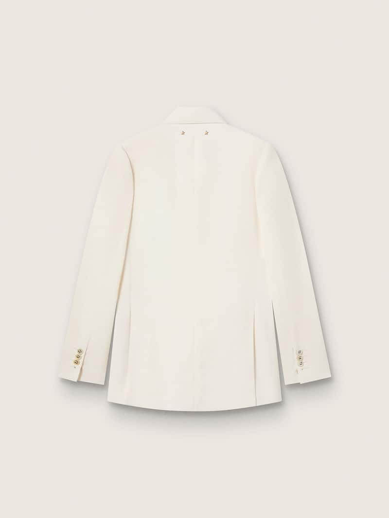 Golden Goose - Zweireihiger Damenblazer in Lived-in-White in 