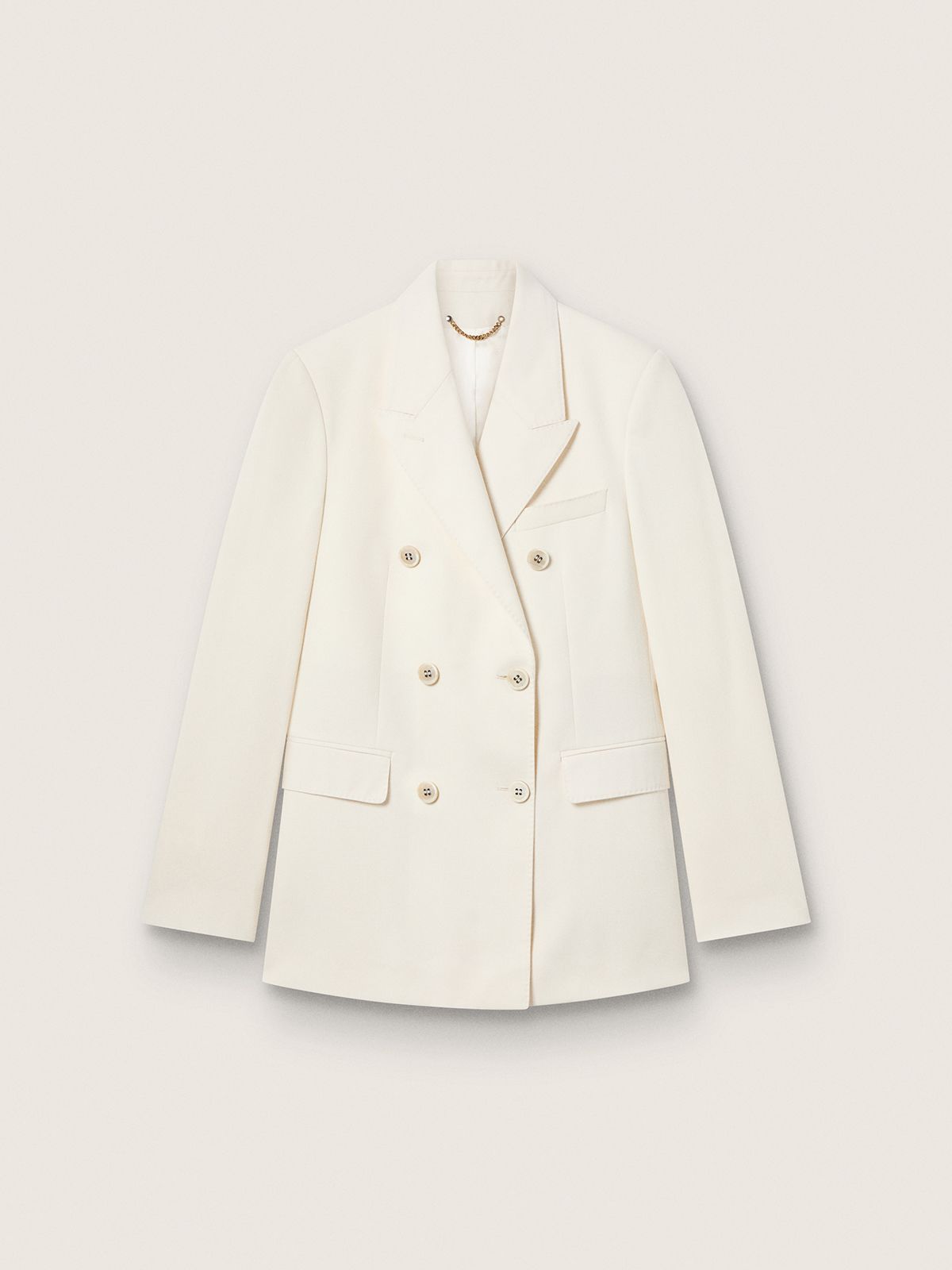 001382 Color Blazer de cierre cruzado de mujer color blanco envejecido | Golden ...