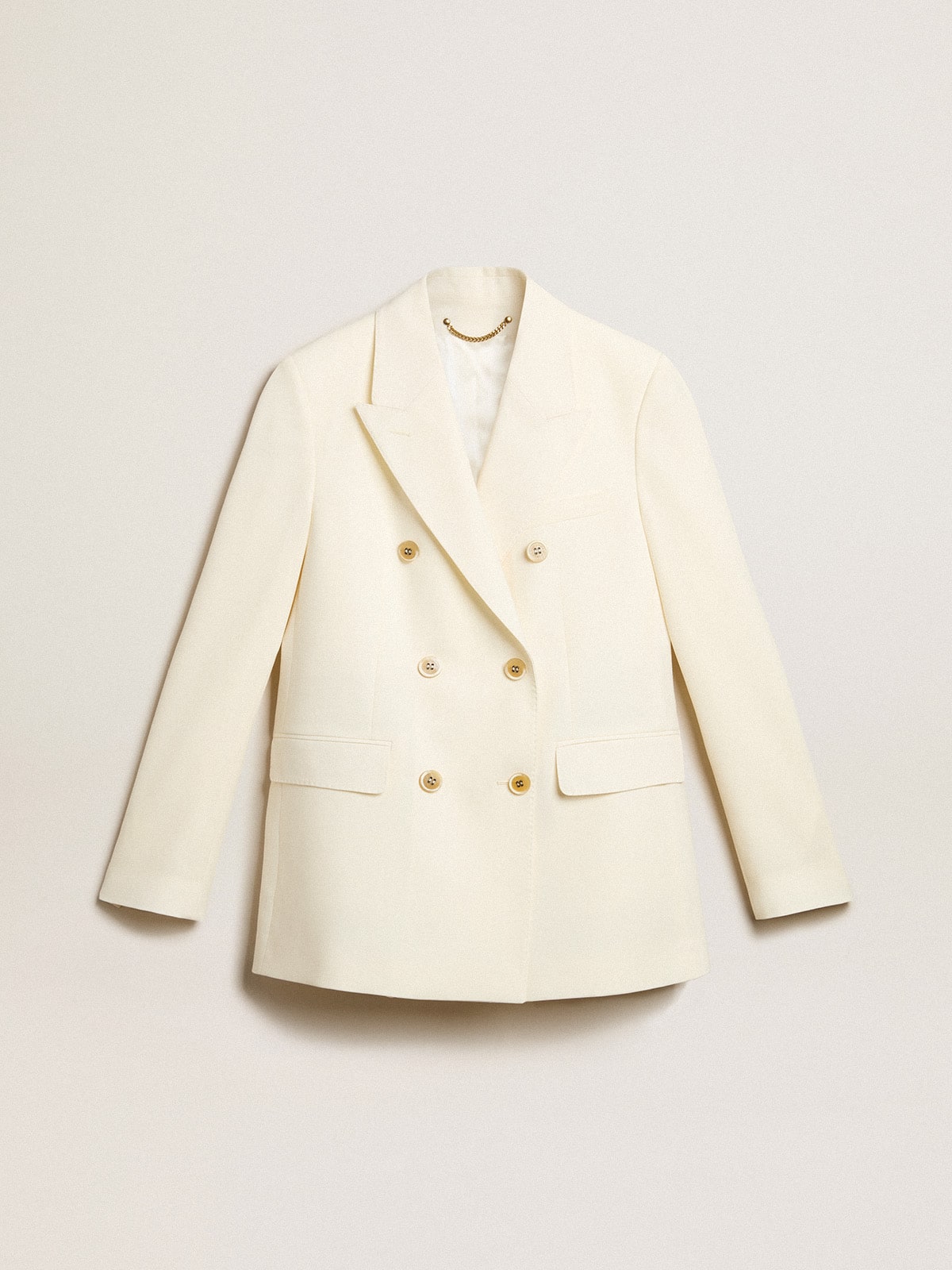 Golden Goose - Women’s aged white double-breasted blazer in 