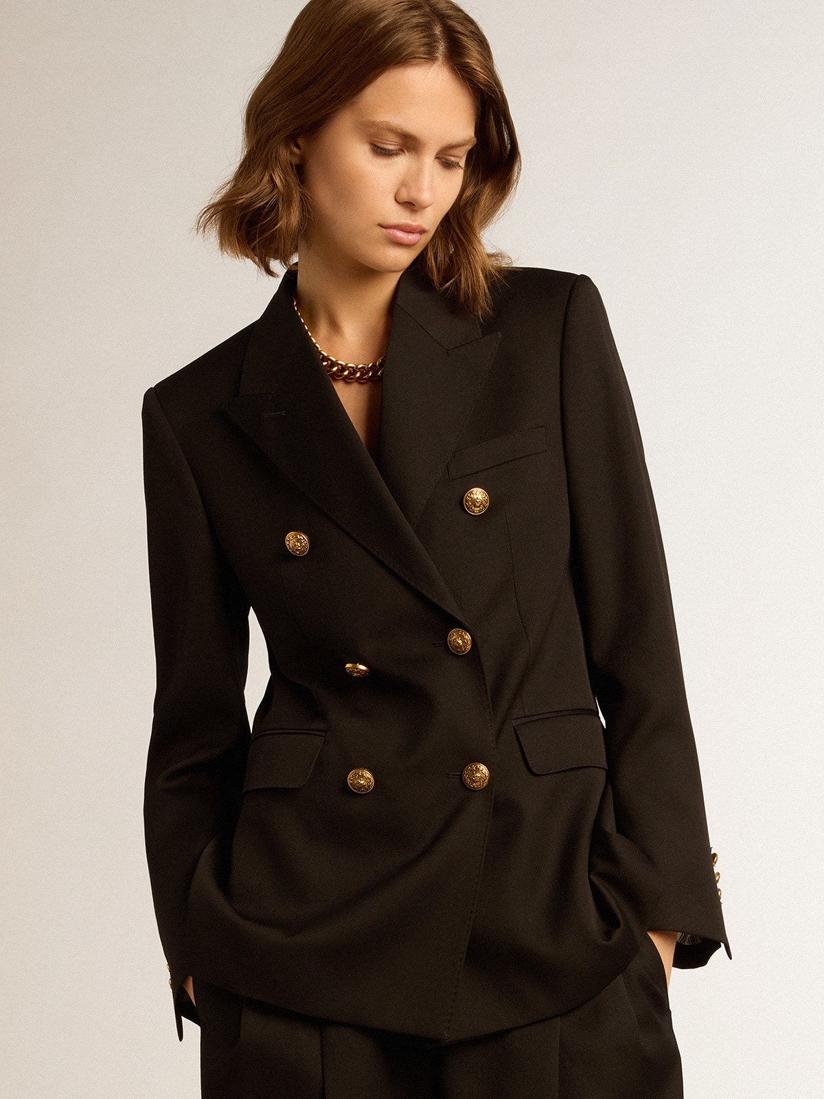 Blazer croisé noir femme