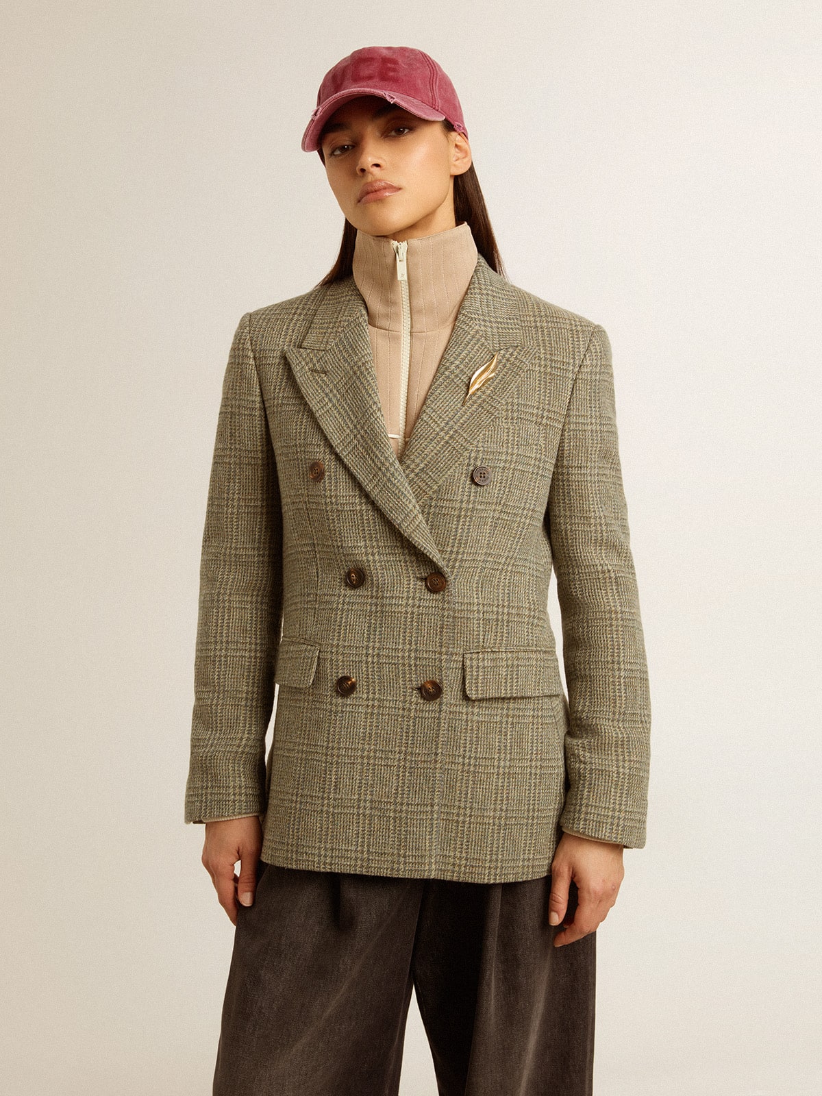 Golden Goose - Women's double-breasted blazer in Shetland wool in 