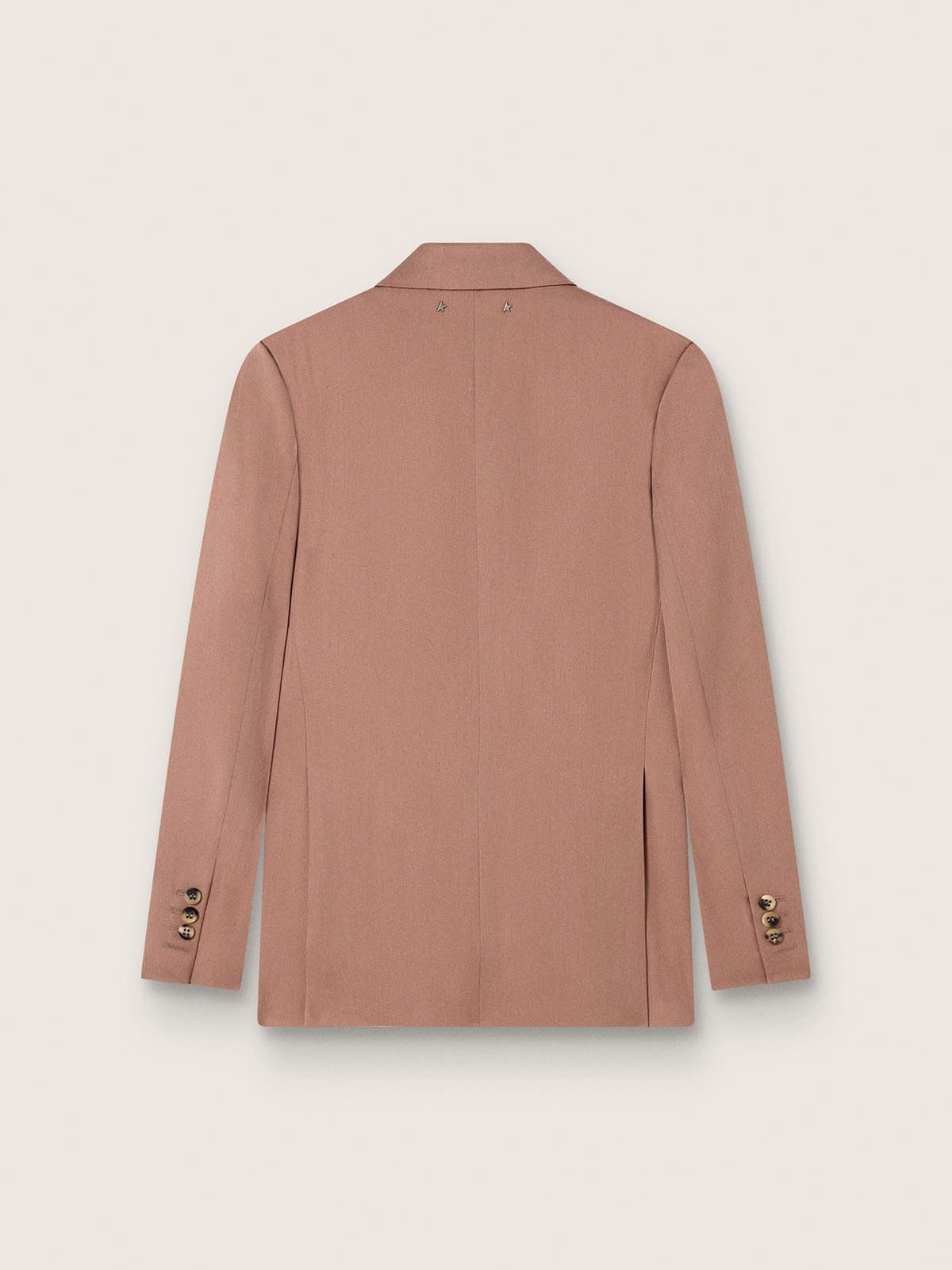 Golden Goose - Women's double-breasted blazer in powder-pink wool in 