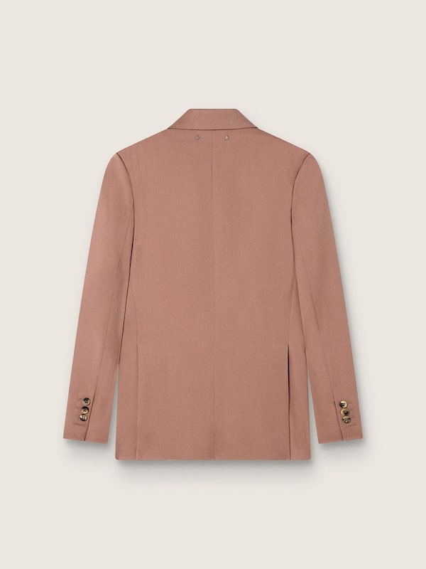 Golden Goose - Women's double-breasted blazer in powder-pink wool in 