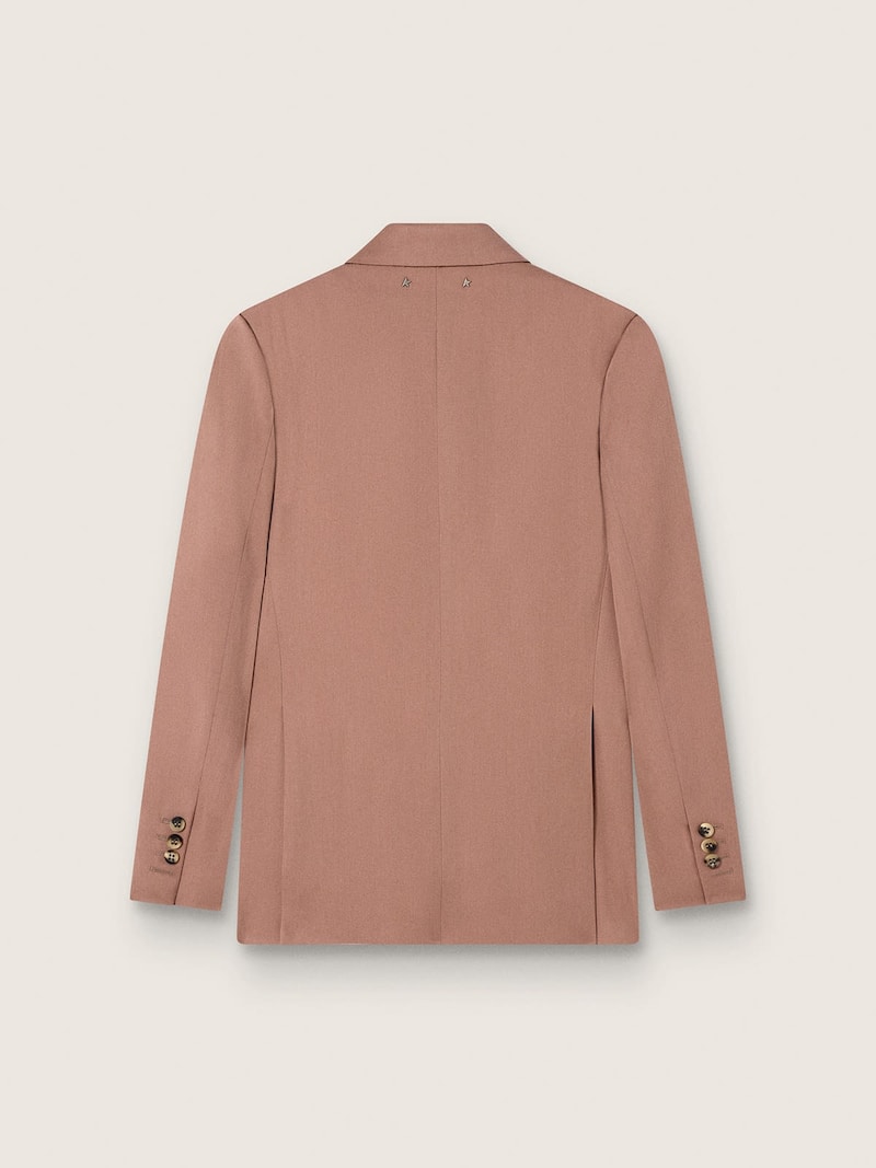 Golden Goose - Blazer de cierre cruzado de mujer en lana rosa p&aacute;lido in 