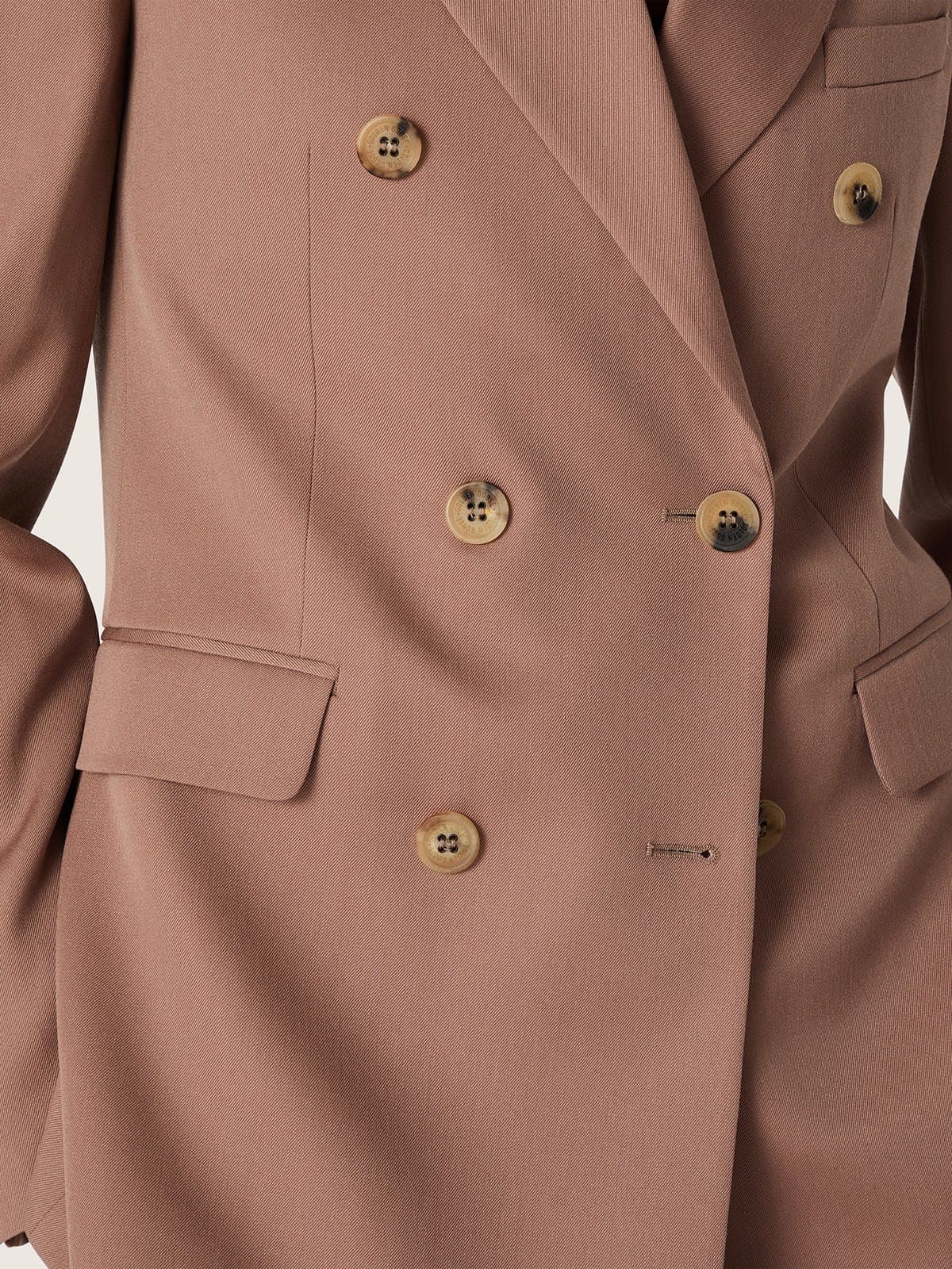 Golden Goose - Women's double-breasted blazer in powder-pink wool in 