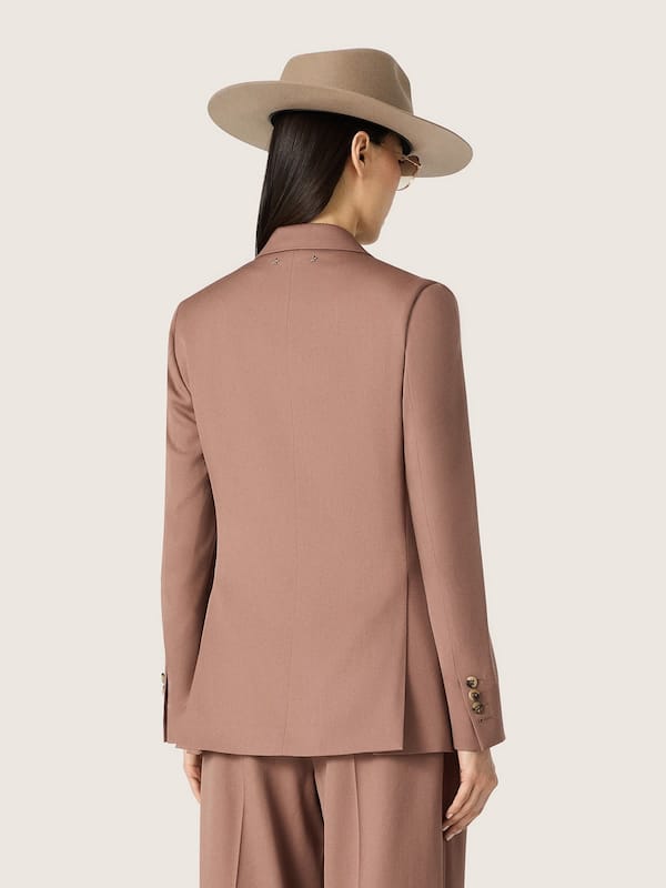 Golden Goose - Women's double-breasted blazer in powder-pink wool in 