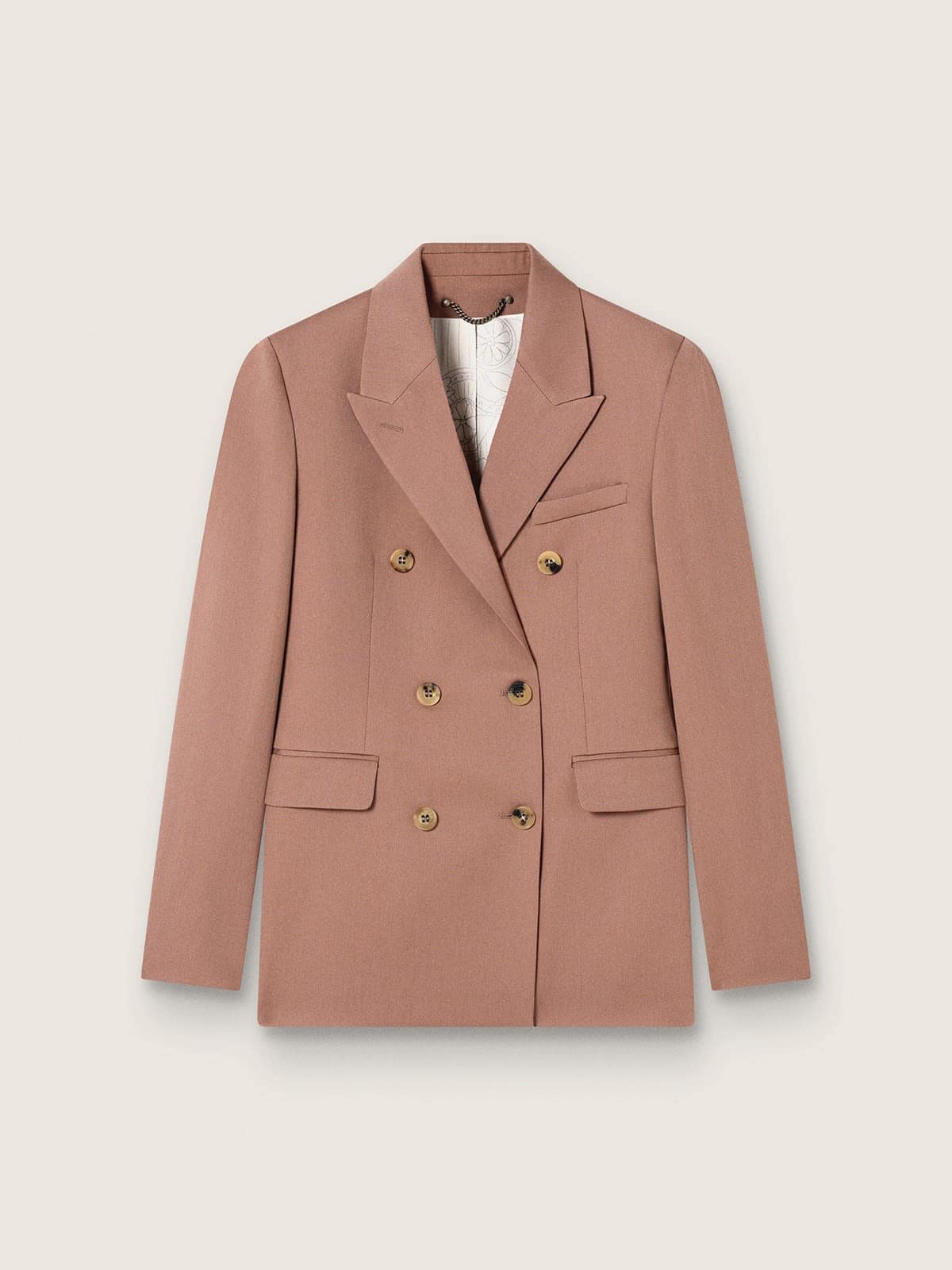 Golden Goose - Women's double-breasted blazer in powder-pink wool in 