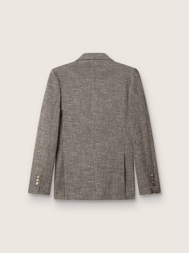 Golden Goose - Blazer crois&eacute; femme en pied-de-poule blanc et noir avec fermeture &agrave; boutons en nacre in 