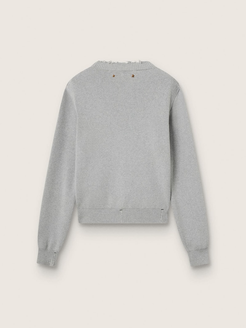 Golden Goose - Women's round-neck sweater in gray cotton in 