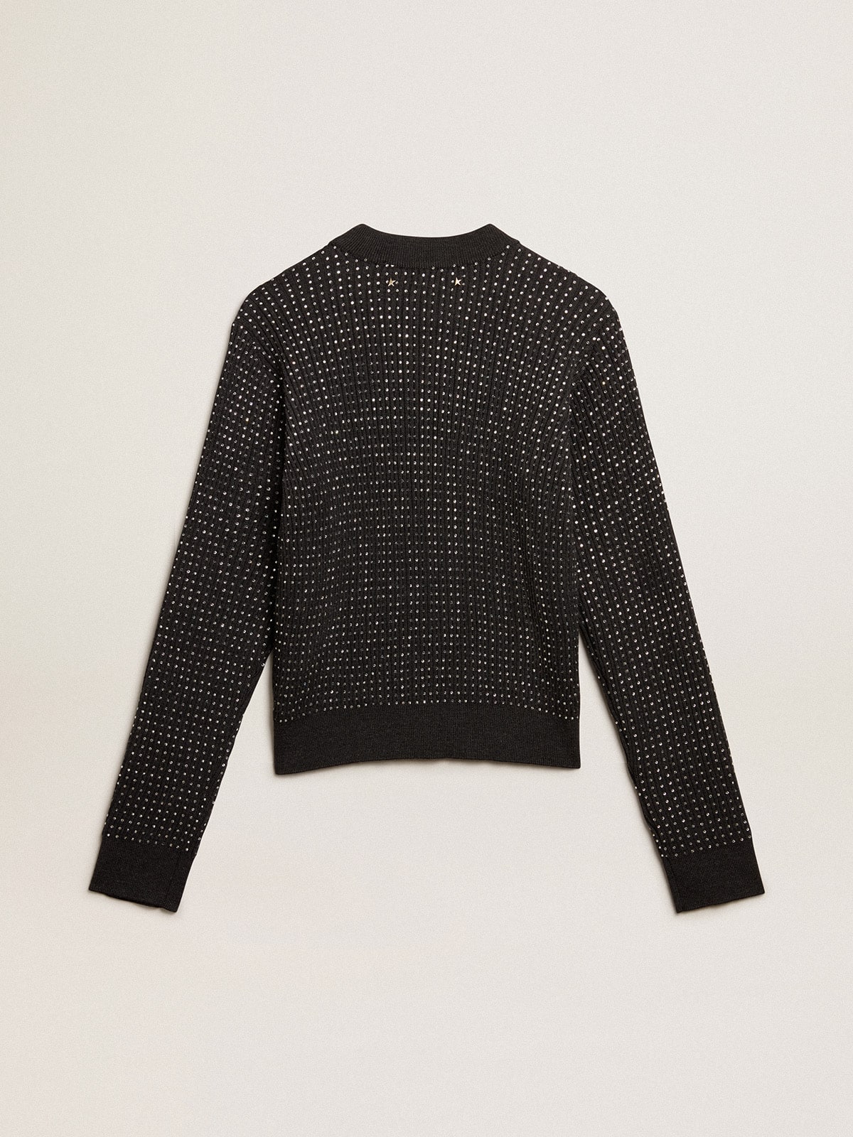 Golden Goose - Round-neck sweater in merino wool with all-over crystals in 