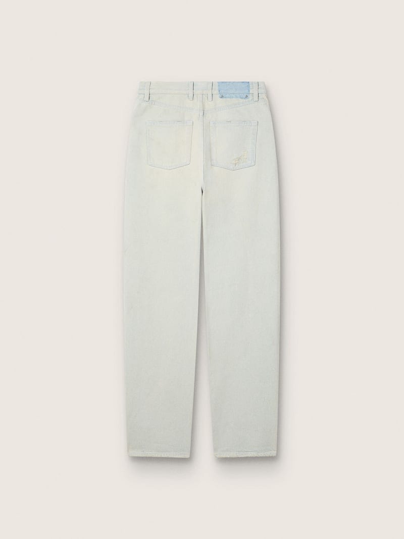 Golden Goose - Jeans bleached da donna con cristalli cabochon in 