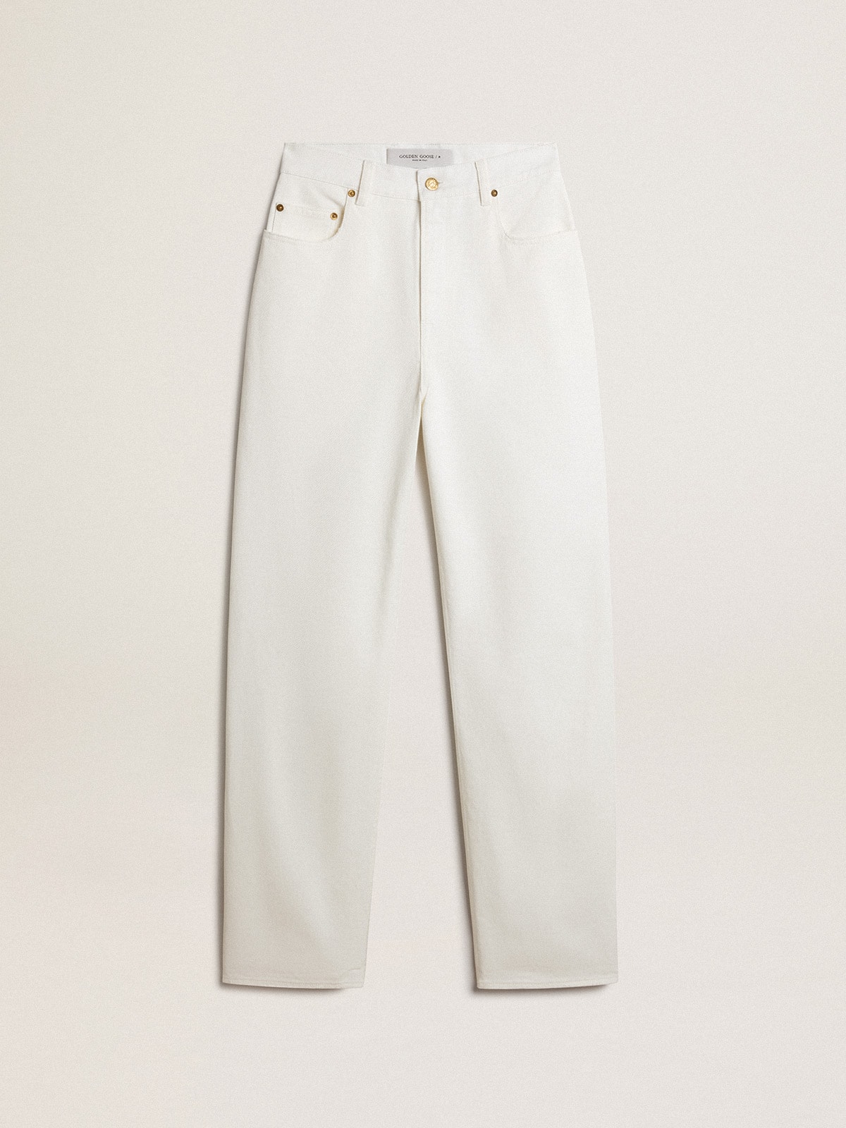 Golden Goose - Women's optical white-colored cotton denim pants in 