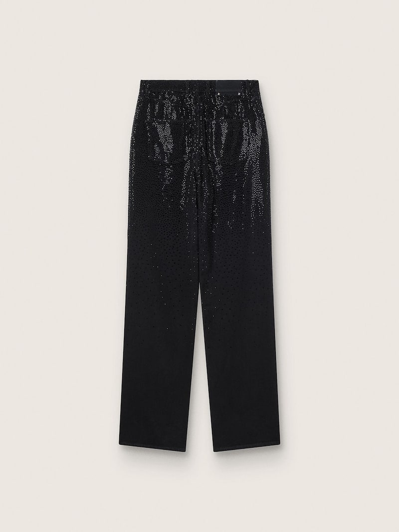 Golden Goose - Pantalone da donna in denim di cotone e cristalli applicati effetto degrad&eacute; in 