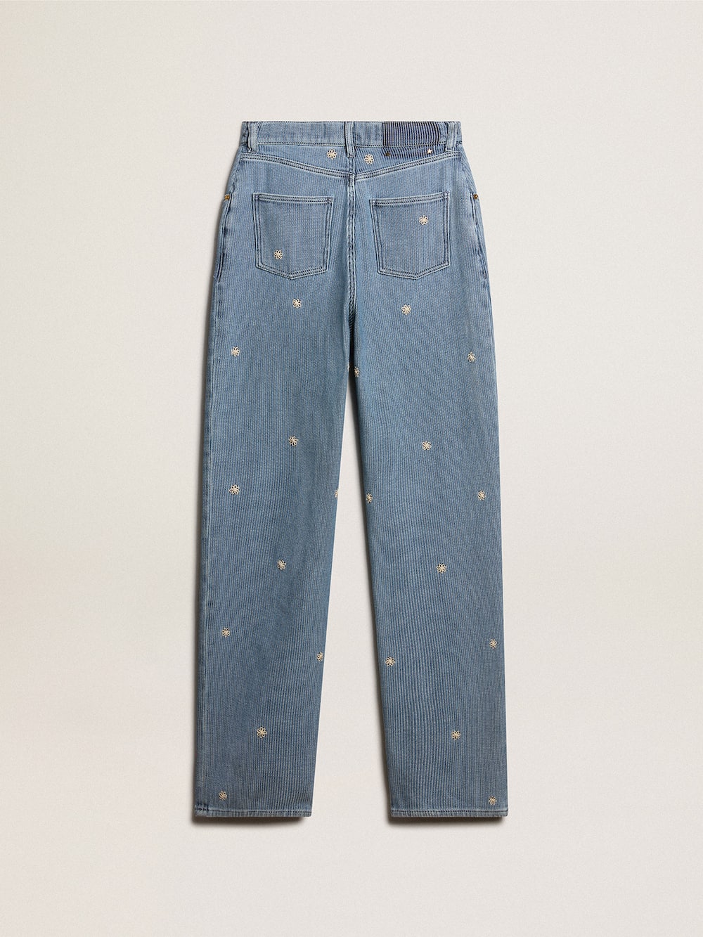 Golden Goose - Calça jeans feminina de algodão com flores bordadas in 