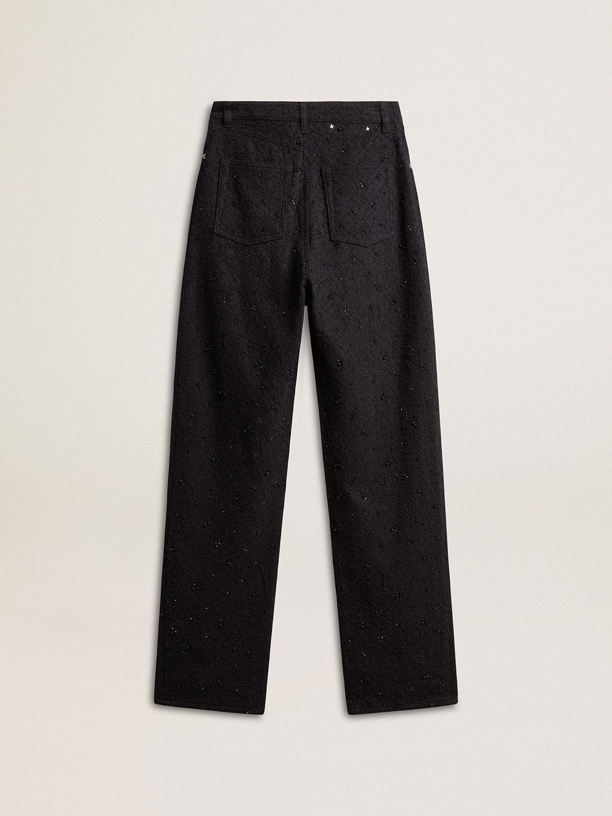 Golden Goose - Women’s cotton denim pants with crystal and stone decoration in 