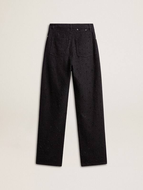 Golden Goose - Women’s cotton denim pants with crystal and stone decoration in 