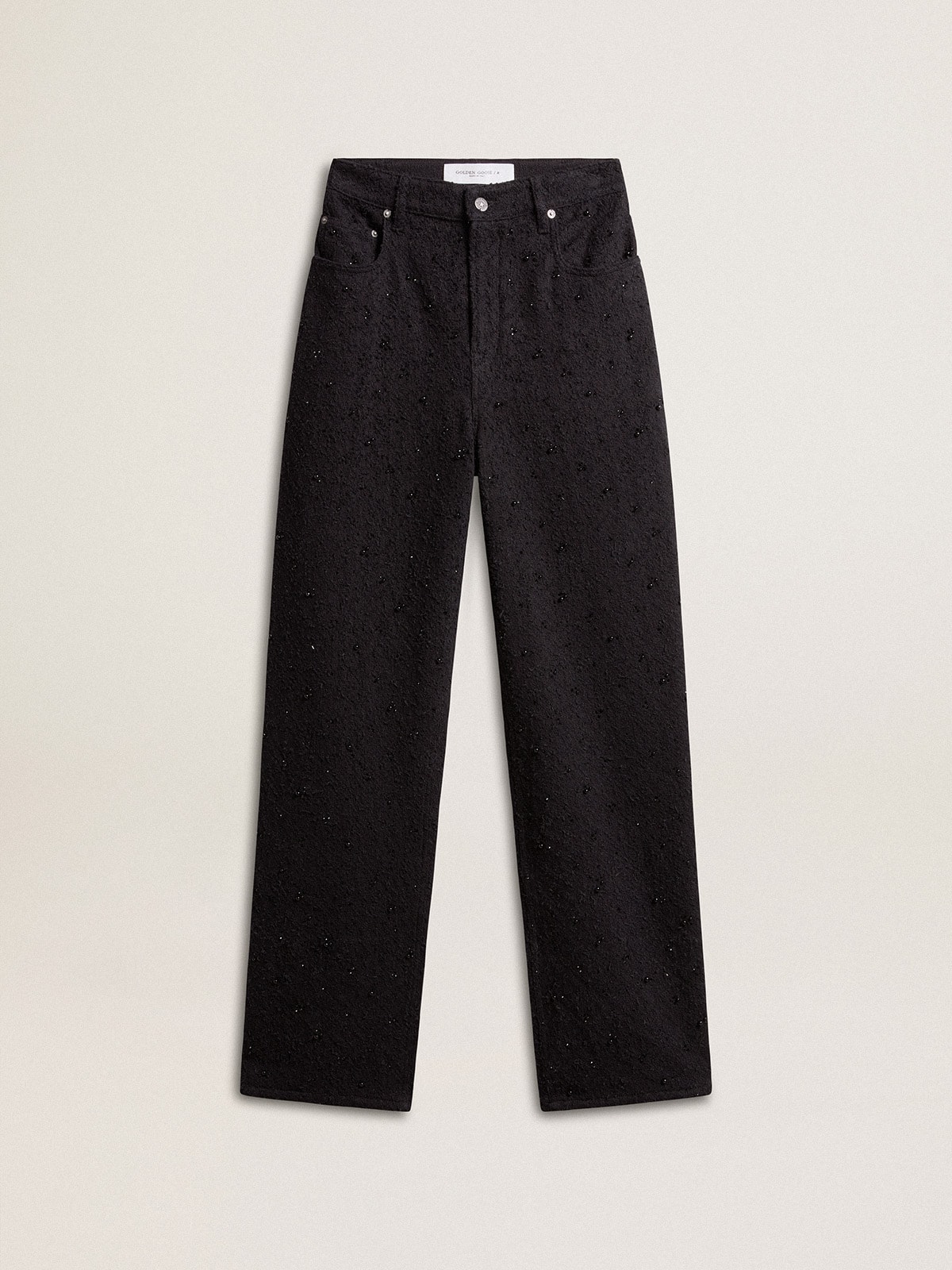 Golden Goose - Women’s cotton denim pants with crystal and stone decoration in 