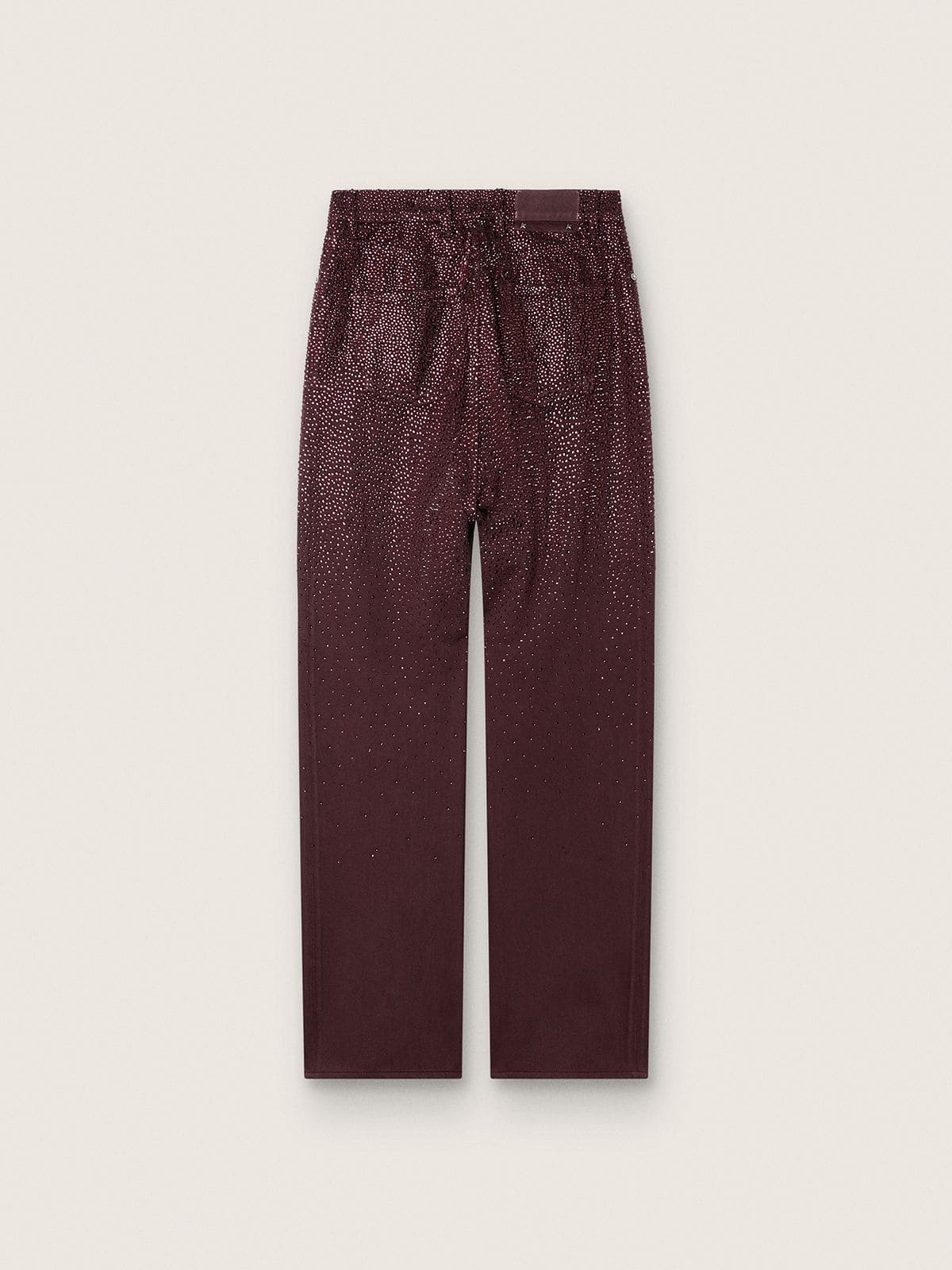 Golden Goose - Women's jeans in burgundy denim with gradient crystals in 