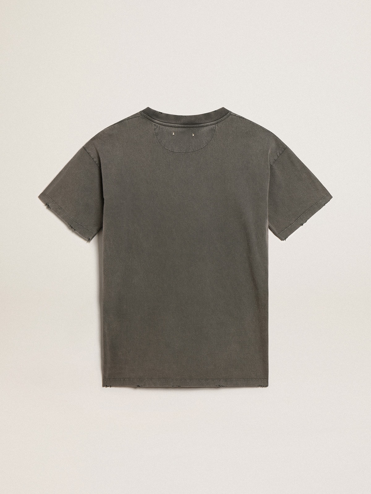 Golden Goose - Women's gray T-shirt dress with distressed treatment in 