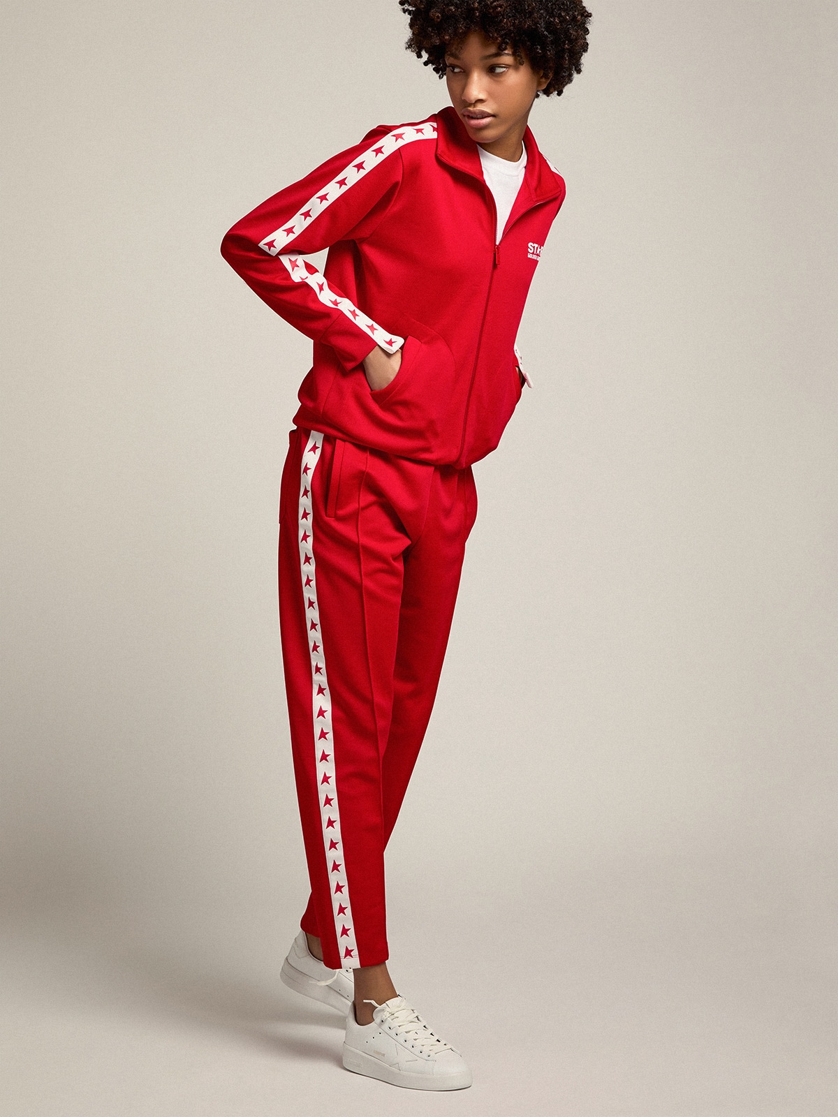 Golden Goose - Sudadera roja con cremallera para mujer in 