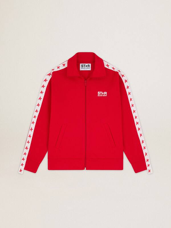 Women's red zipped sweatshirt