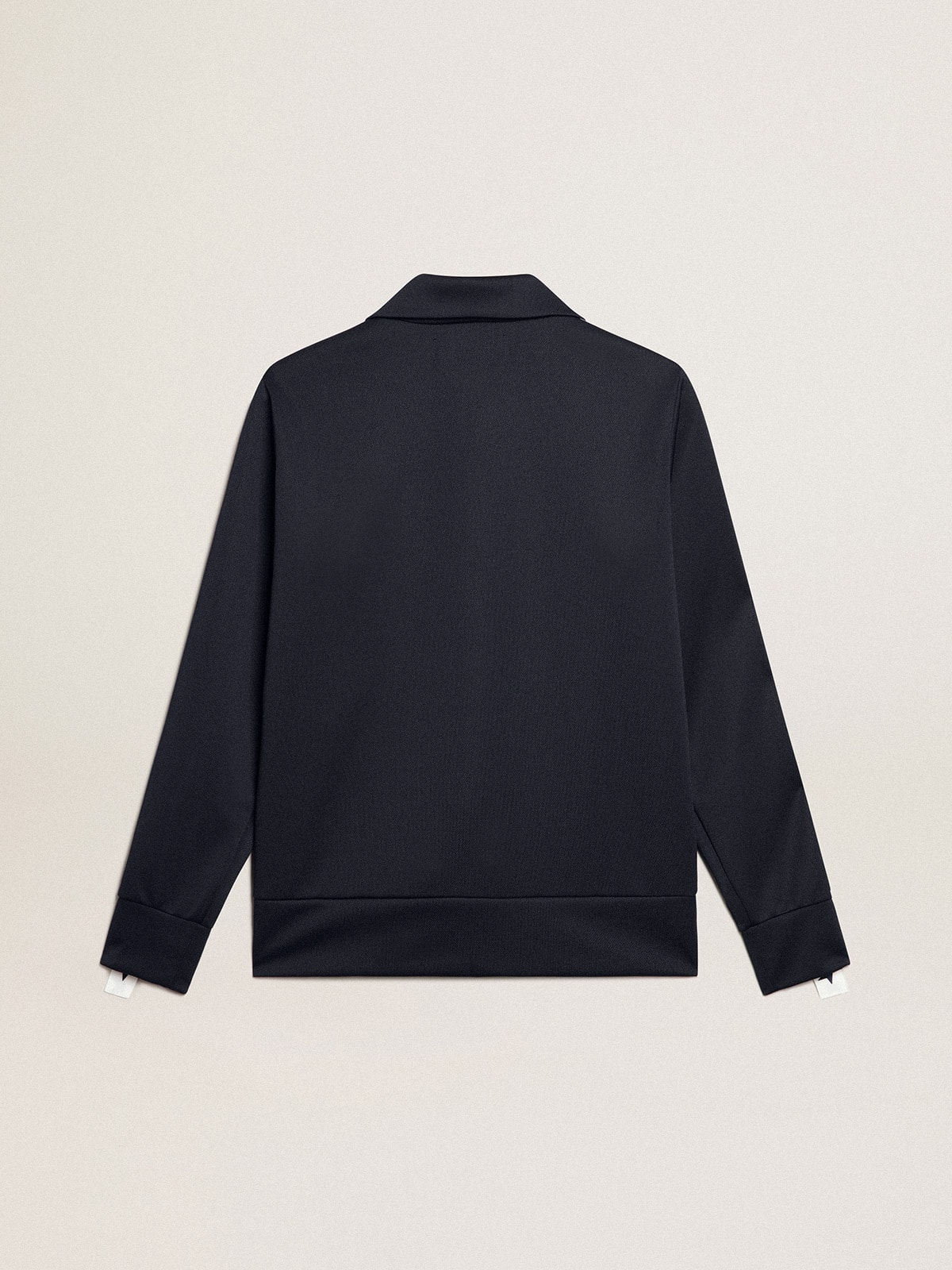 Golden Goose - Dark blue zipped sweatshirt with white strip and contrasting stars in 