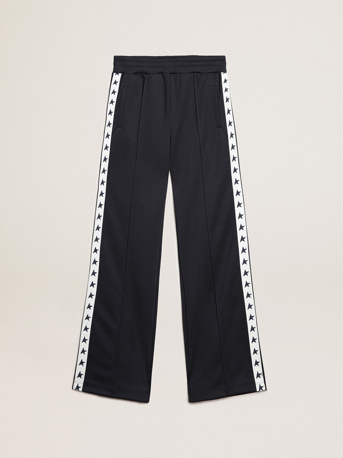 Golden Goose - Pantalon de jogging bleu foncé avec ruban blanc et étoiles contrastées in 