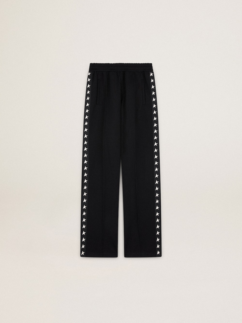 Golden Goose - Women’s black joggers with white stars on the sides in 