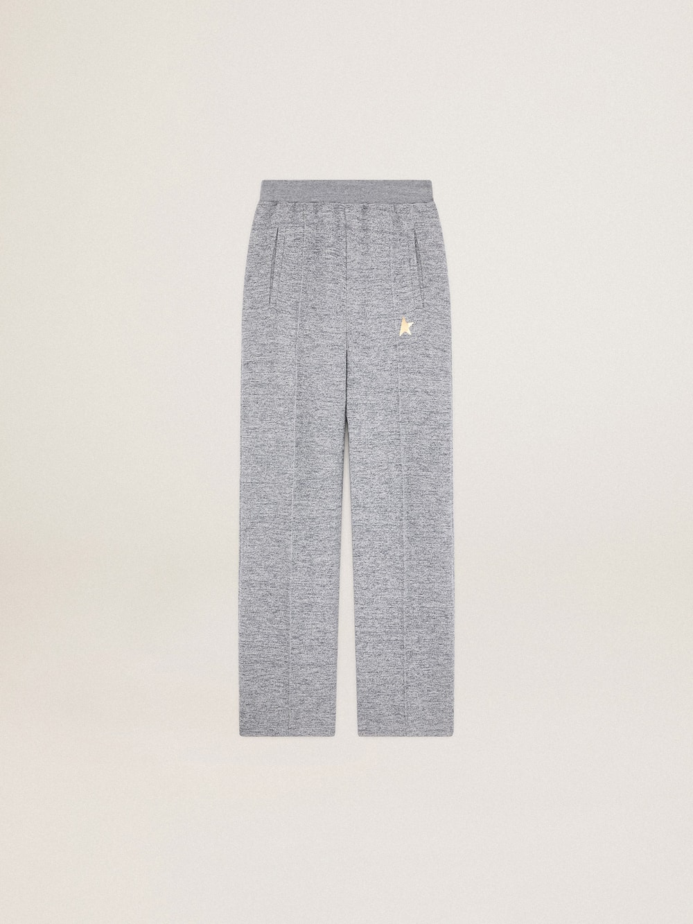 Golden Goose - Women's gray joggers with gold star on the front in 