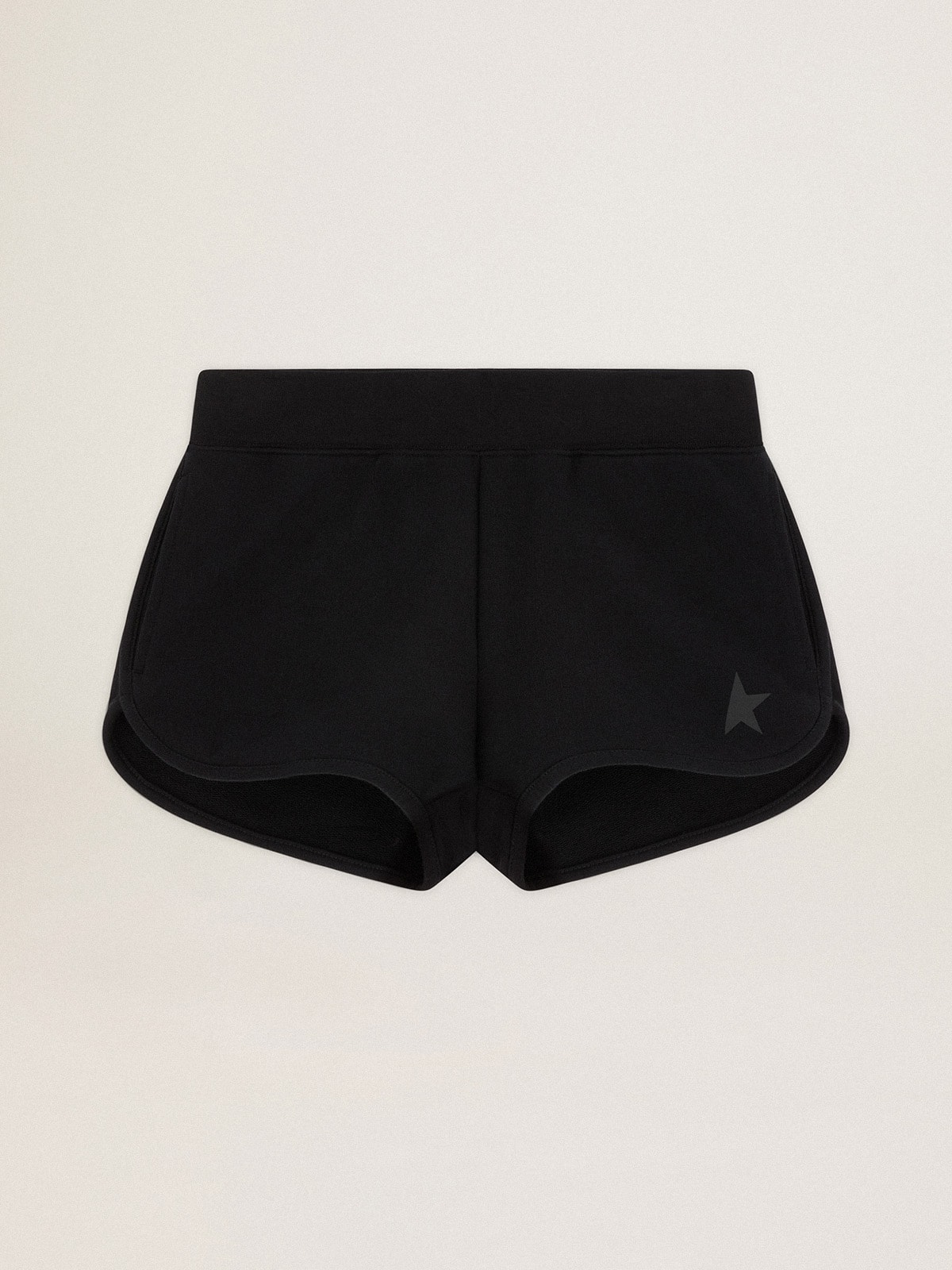 Golden Goose - Schwarze Damen-Shorts mit Ton-in-Ton-Stern in 