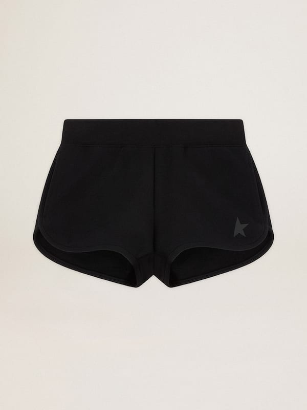 Golden Goose - Pantalones cortos negros con estrella tono sobre tono para mujer in 