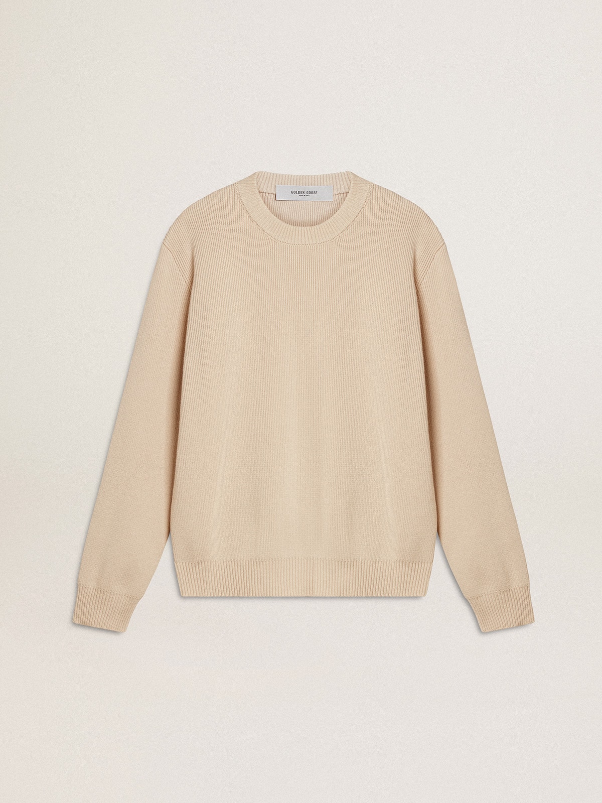 Golden Goose - Women's beige sweater with 'Golden' lettering on the back in 