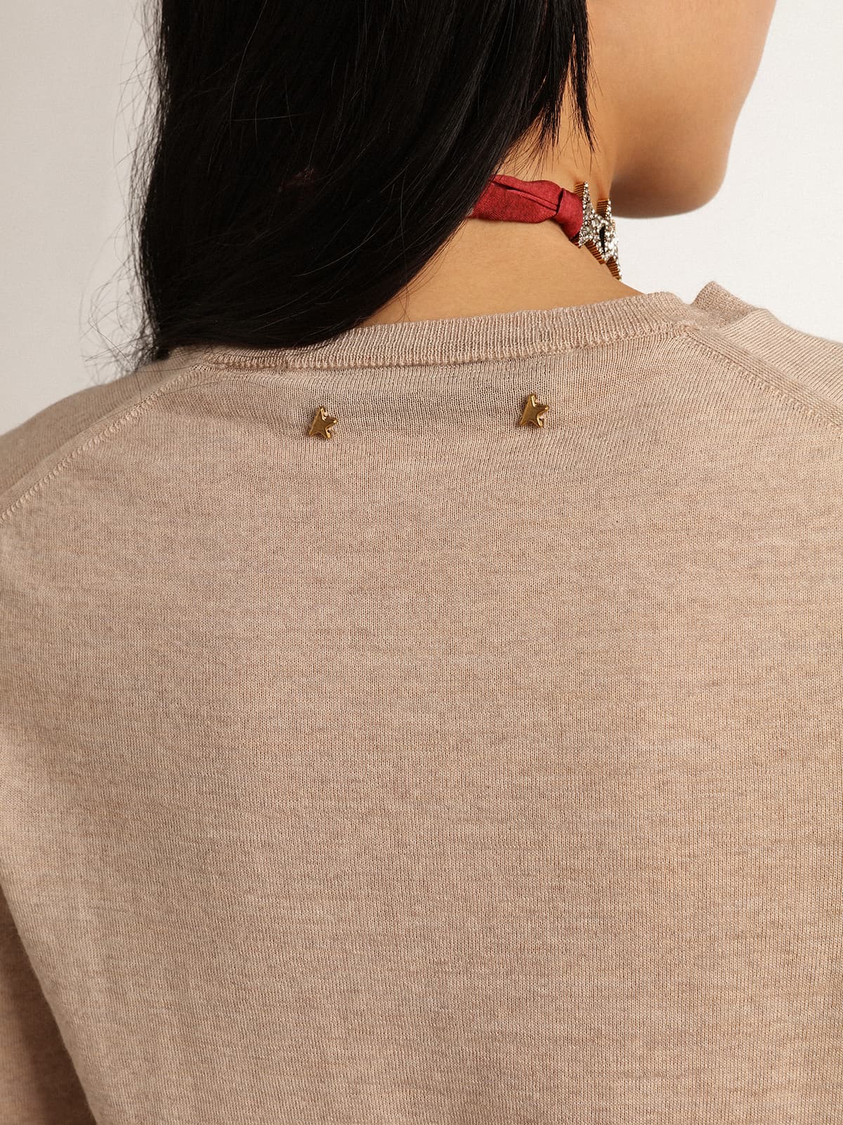 Golden Goose - Women's sweater in light brown merino wool in 