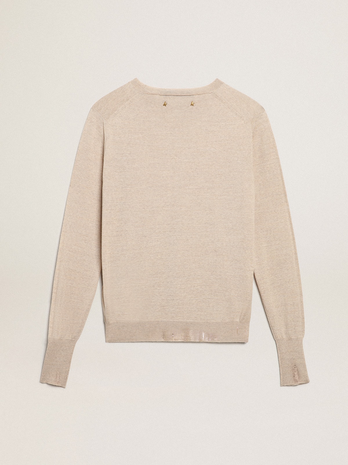 Golden Goose - Damenpullover aus hellbrauner Merinowolle in 