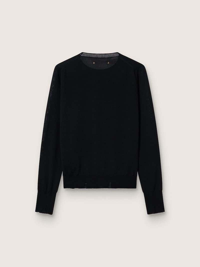 Golden Goose - Women's round-neck sweater in black wool in 