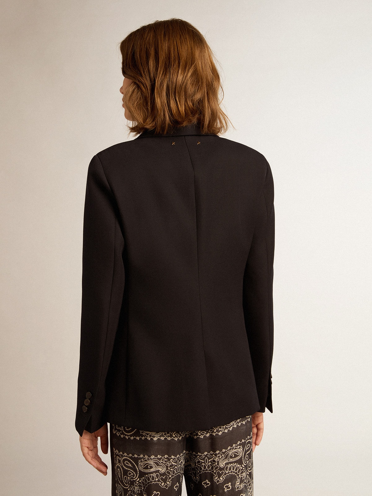 アウターその他 GOLDEN GOOSE Woman Waistcoat Black GWP01922P00169190100 Coats, jackets, bikers and bombers for women | Golden Goose