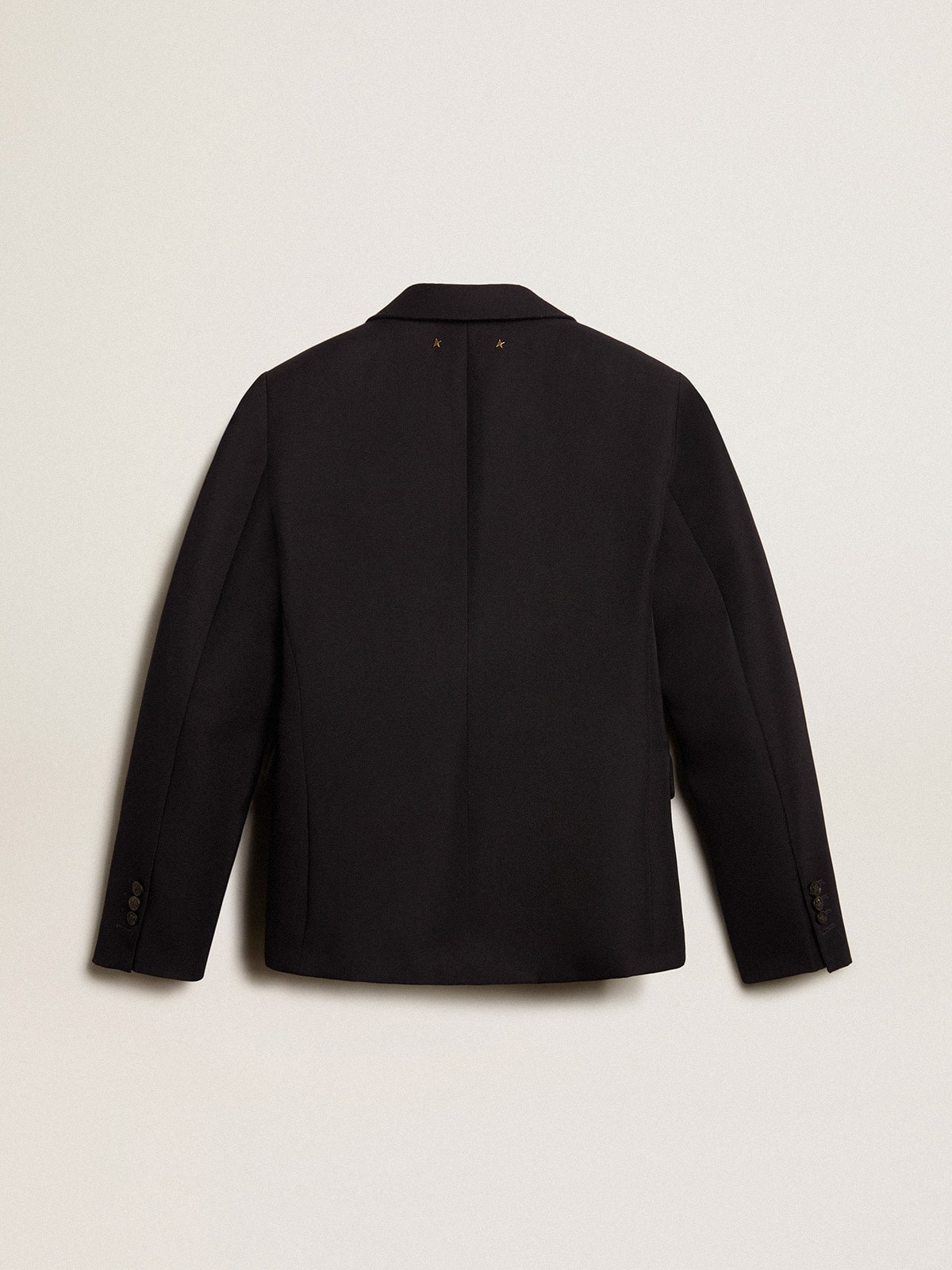 Golden Goose - Women’s single-breasted blazer in dark blue wool gabardine in 