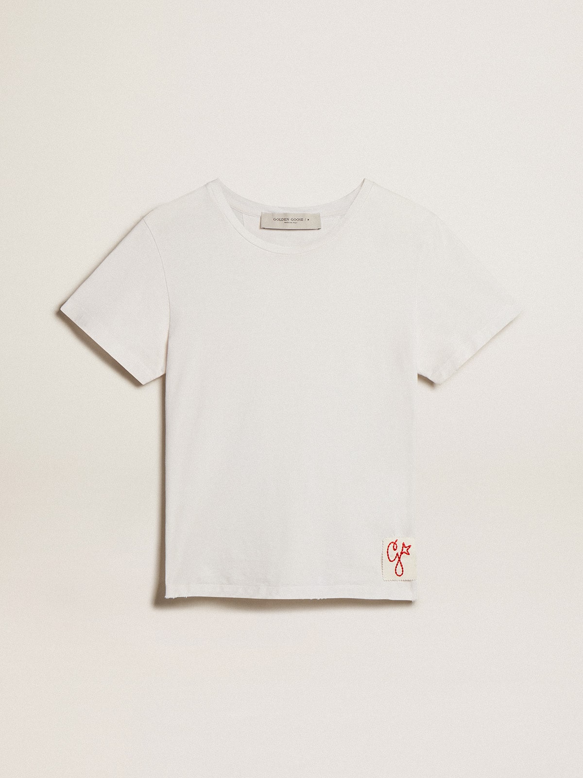 Golden Goose - Women’s Golden Collection distressed T-shirt in white in 