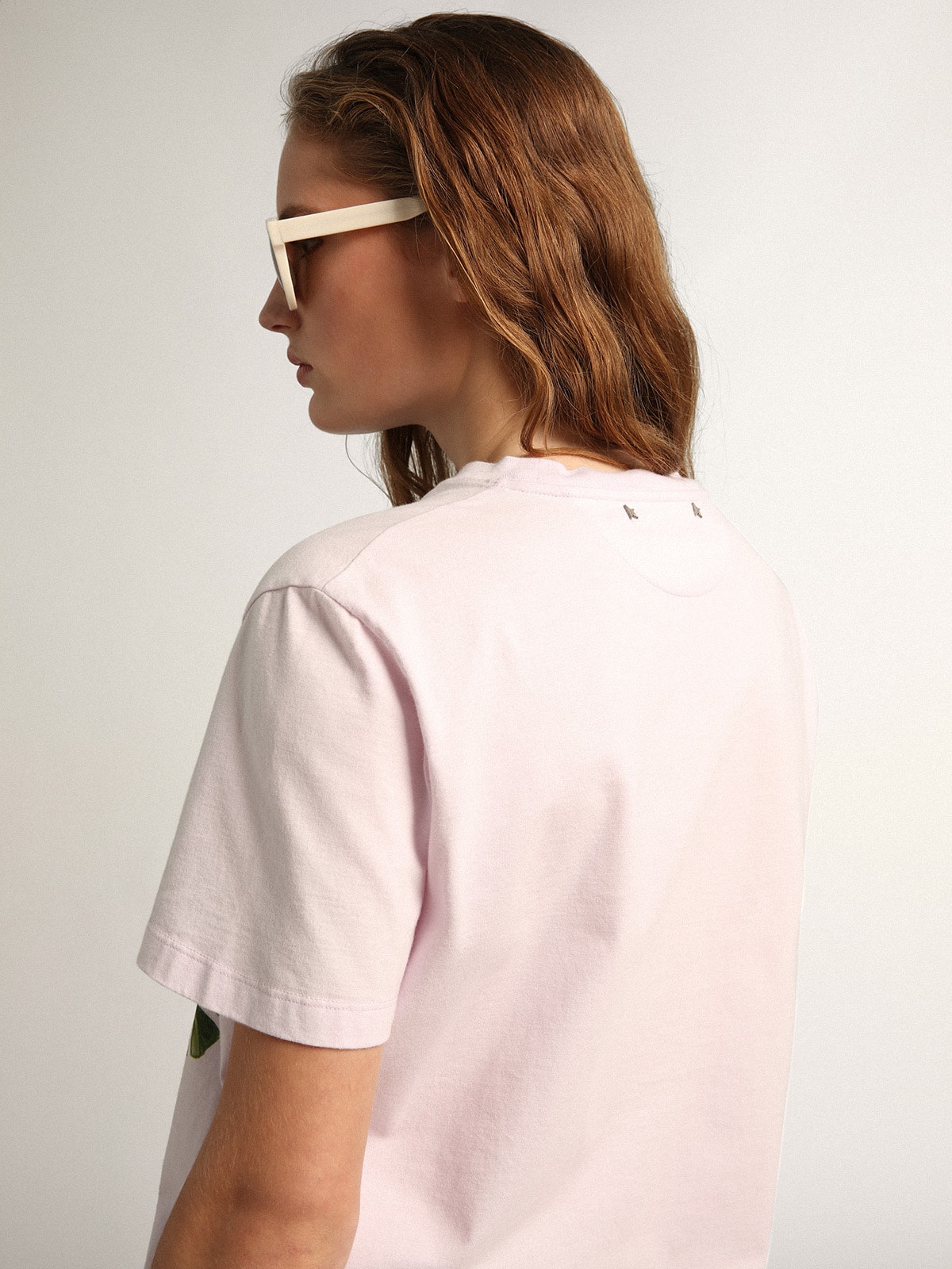 Golden Goose - Lavender Journey Collection T-shirt with multicolored tropical print in 