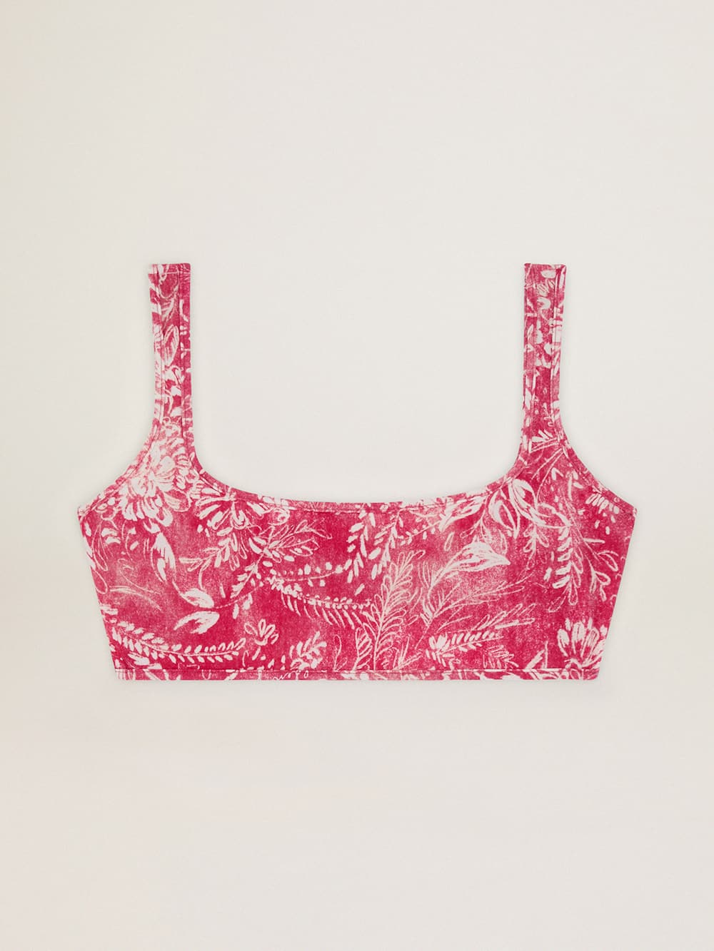Golden Goose - Vintage red bikini top with contrasting white print in 