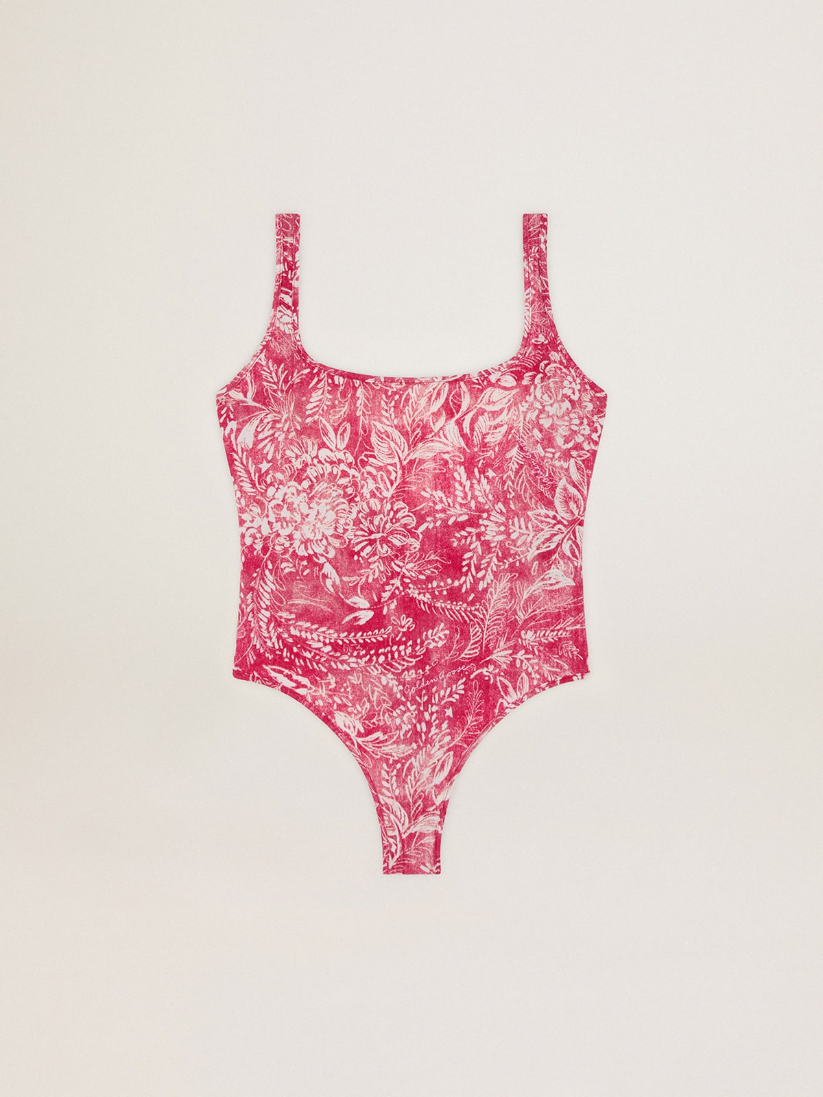 Golden Goose - Vintage red one-piece swimsuit with contrasting white print in 