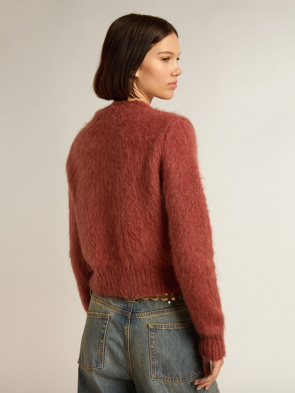 Golden Goose - Cropped-Pullover aus Mohair in Dunkellila in 