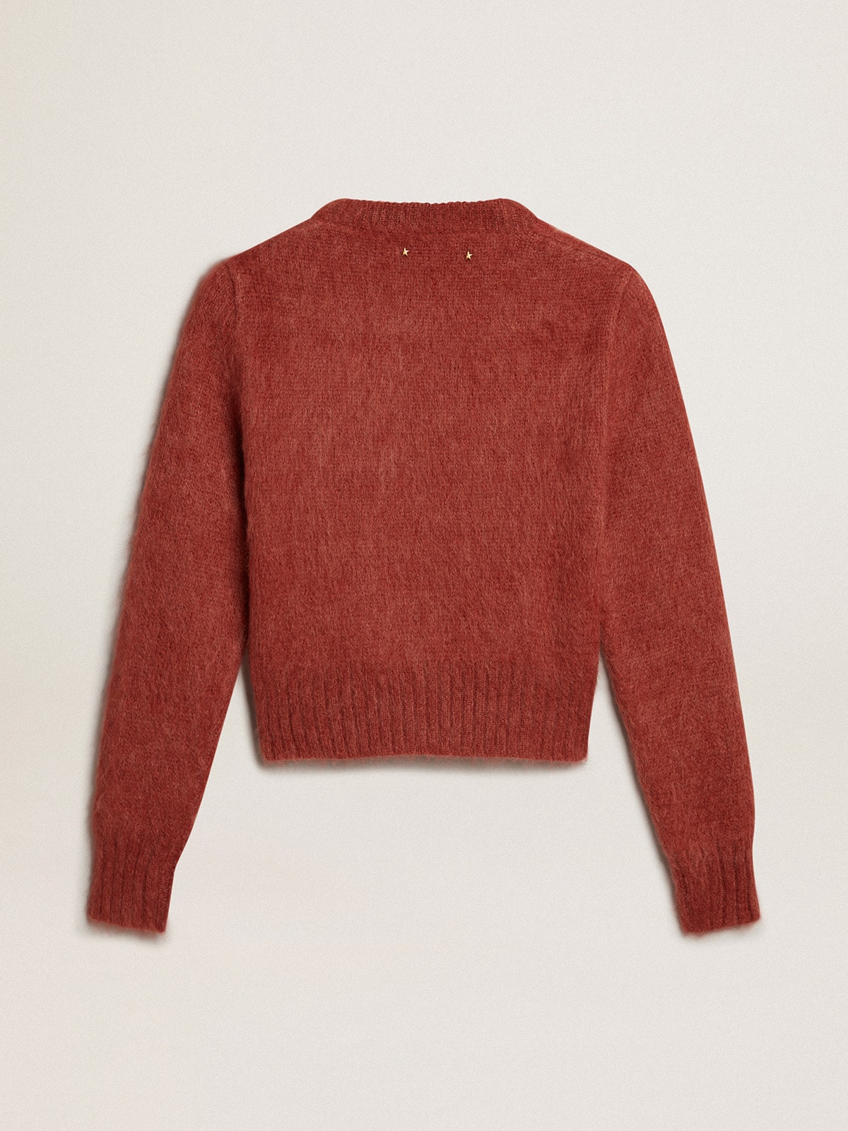 Golden Goose - Maglione cropped in mohair color lilla scuro in 