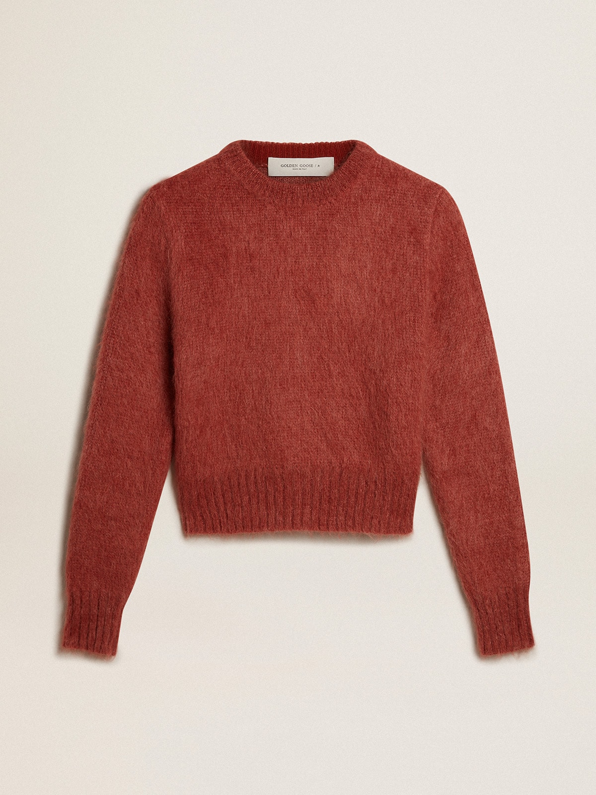 Golden Goose - Jersey cropped de mohair color lila oscuro in 