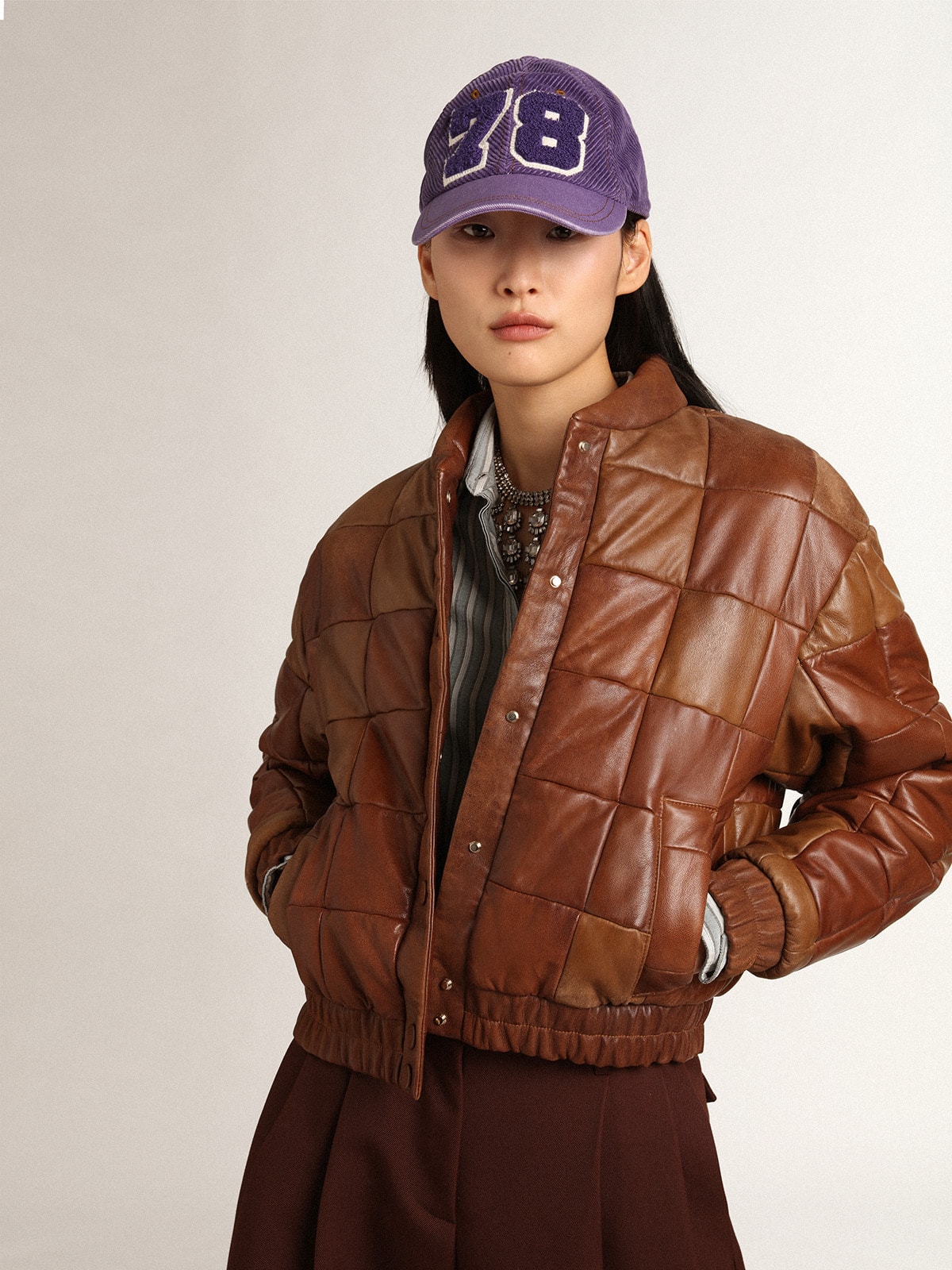 Golden Goose - Women's bomber jacket in leather in 