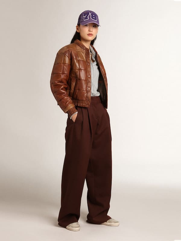 Golden Goose - Women's bomber jacket in leather in 