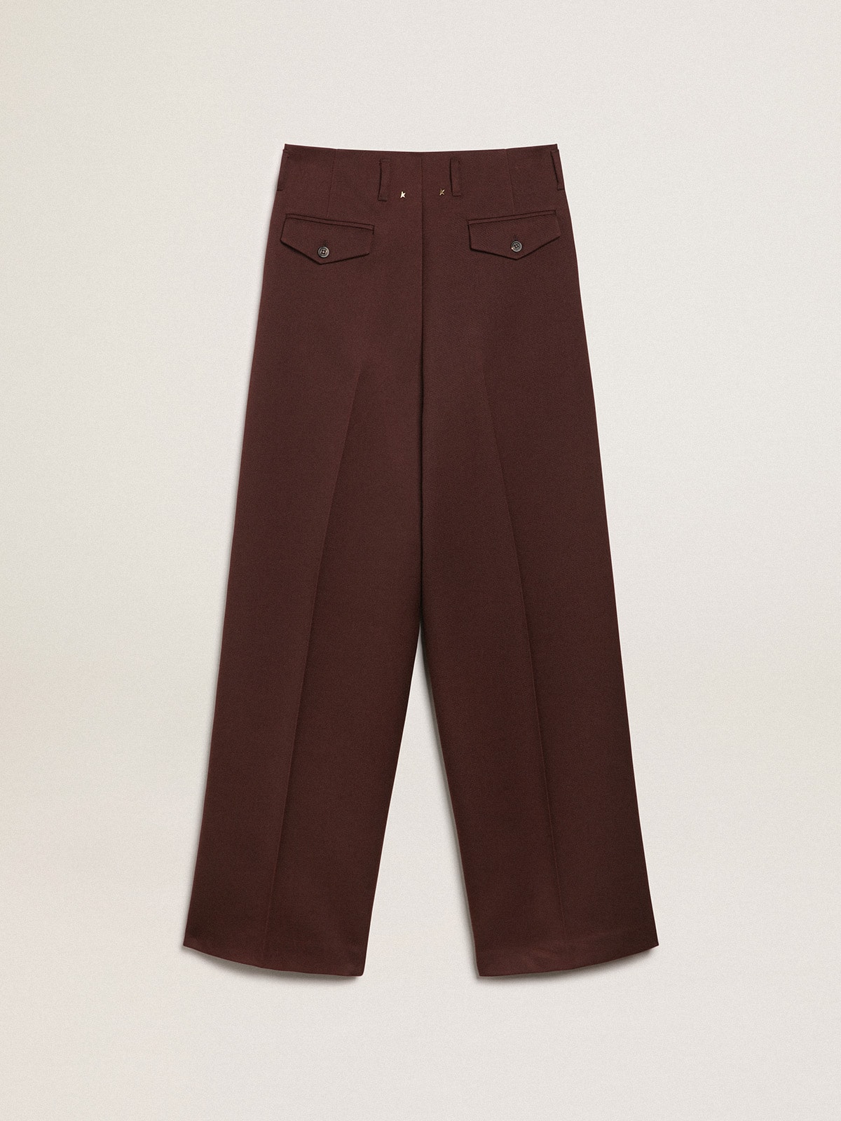 Golden Goose - Pantalones de gabardina de lana color café para mujer in 