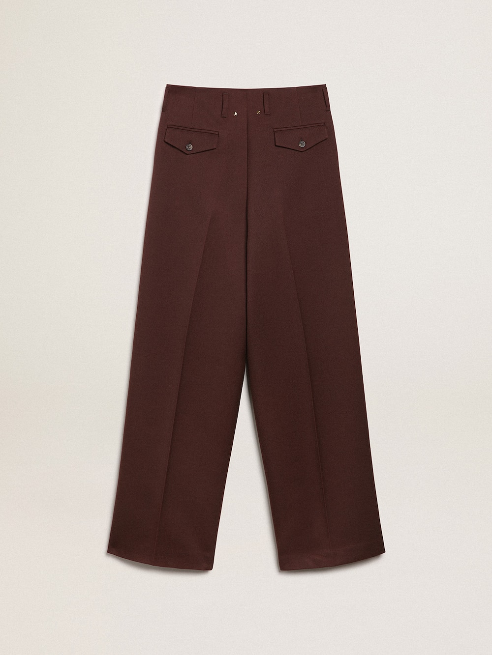 Golden Goose - Pantalones de gabardina de lana color café para mujer in 